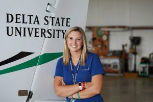 Female Student by DA42 Aircraft