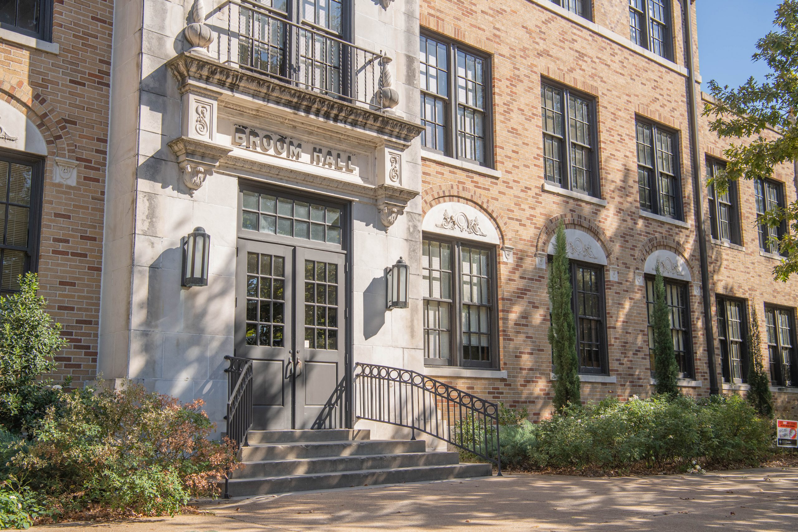 Front entrance of Broom Hall on the Delta State University campus.