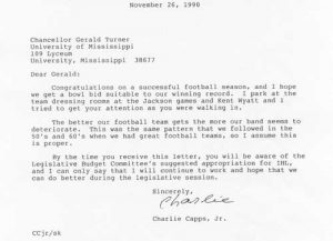 Gerald Turner letter