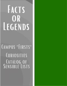 Facts or legends: Campus Firsts, Curiosities, catalog of sensible lists