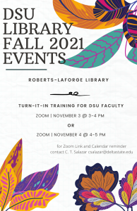 Turn it in Training for Faculty, Fall 2021