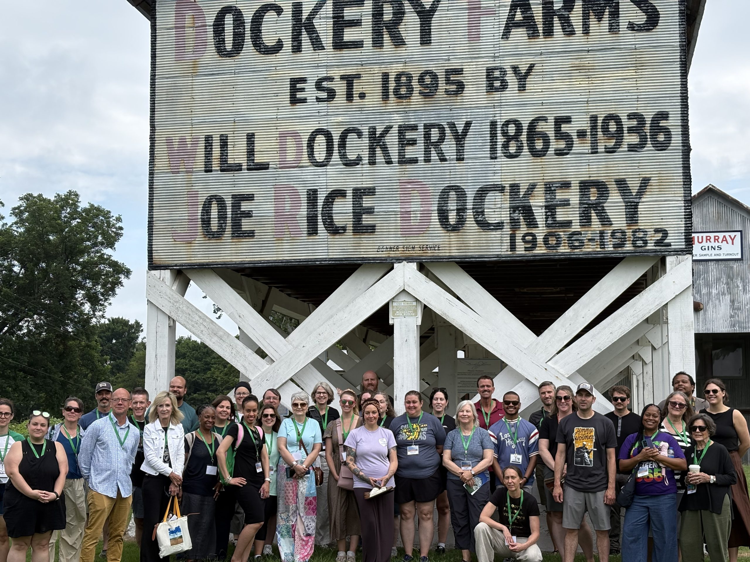 a group of teachers standing outside at Dockery Farms
