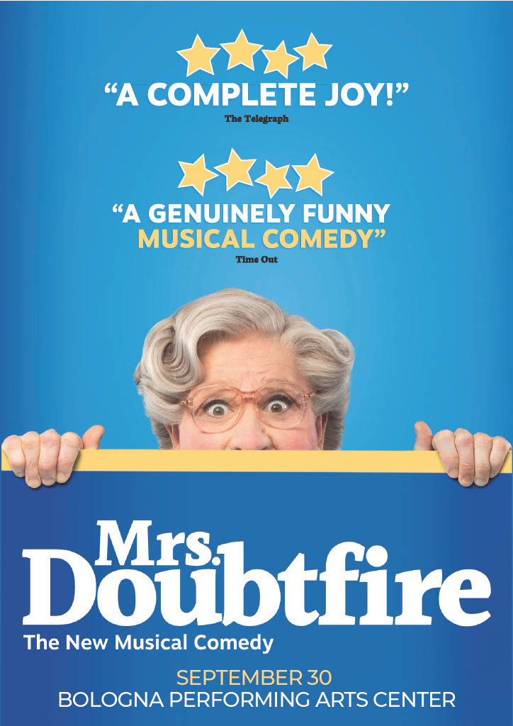 poster for Mrs. Doubtfire showing what appears to be an elderly woman peeking over a ledge.